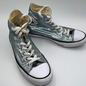 Converse Chuck Taylor Crystal Blue Light Blue Metallic High Top Sneaker Women 10